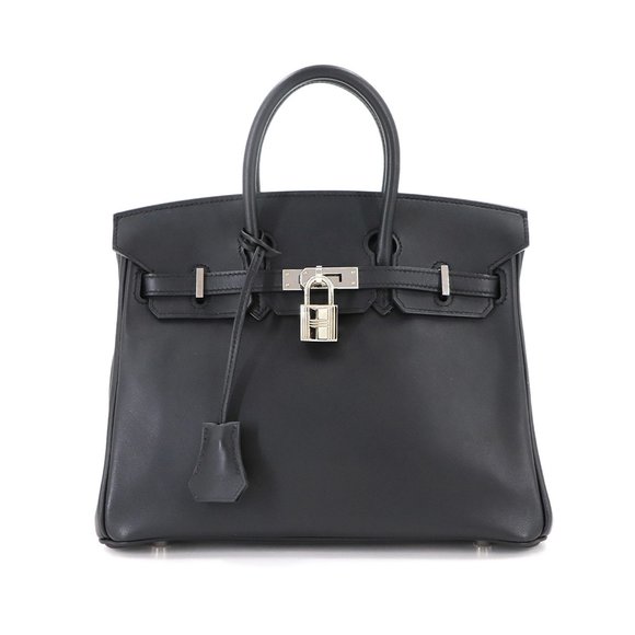 Hermes Hermès Birkin 25 Swift Black Handbag with A Stamp and Silver Hardware - Picture 1 of 9